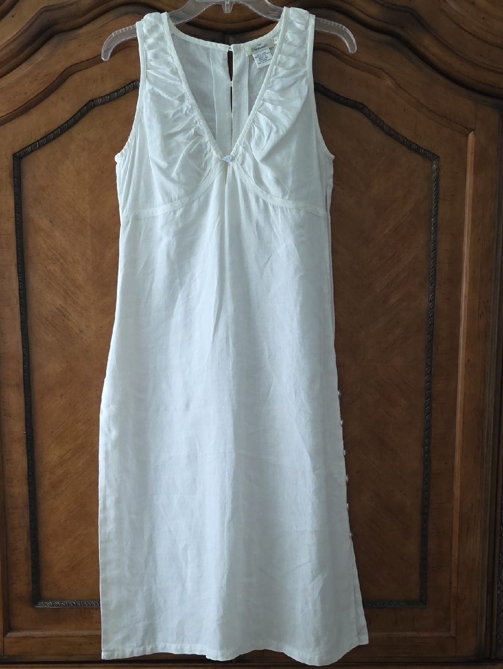 Faconnable White Sleeveless Midi Dress